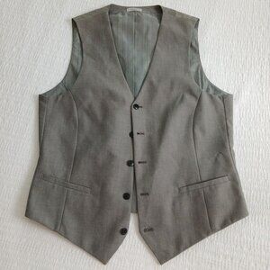 J. Ferrar Slim Fit Gray Vest Size M Tailored Button Front Waistcoat Brand: